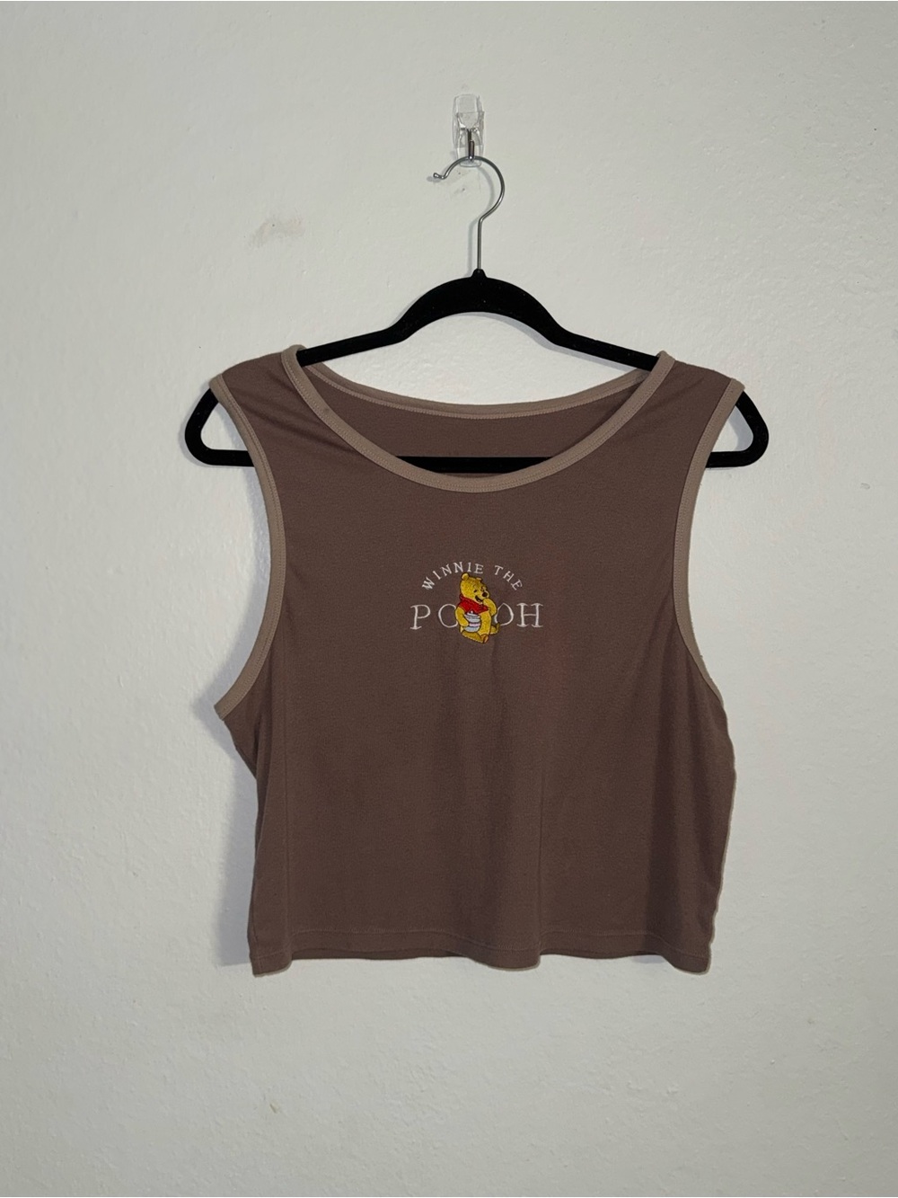 Winnie the Pooh Brown Sleeveless Crop Tank Top
